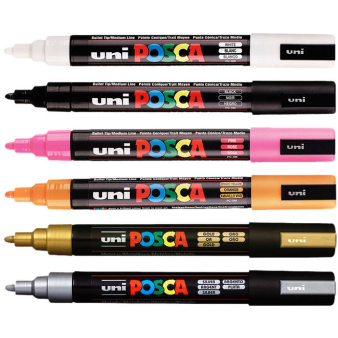Verfstift Posca PC5M medium zilver
