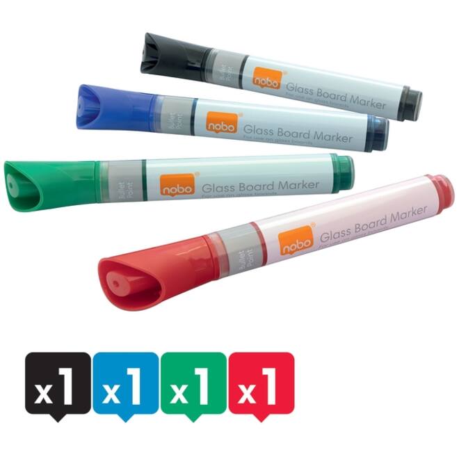 Viltstift Nobo glasbord assorti