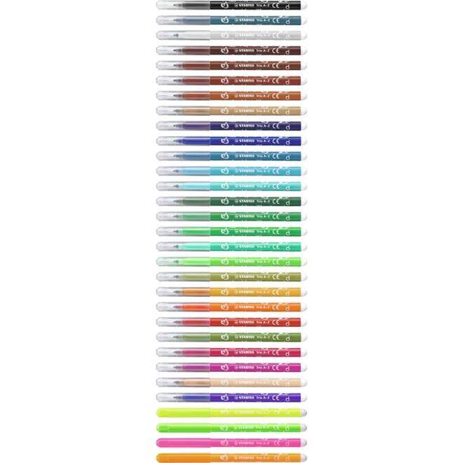 Viltstift STABILO Trio A-Z 378/30 assorti etui à 30 stuks