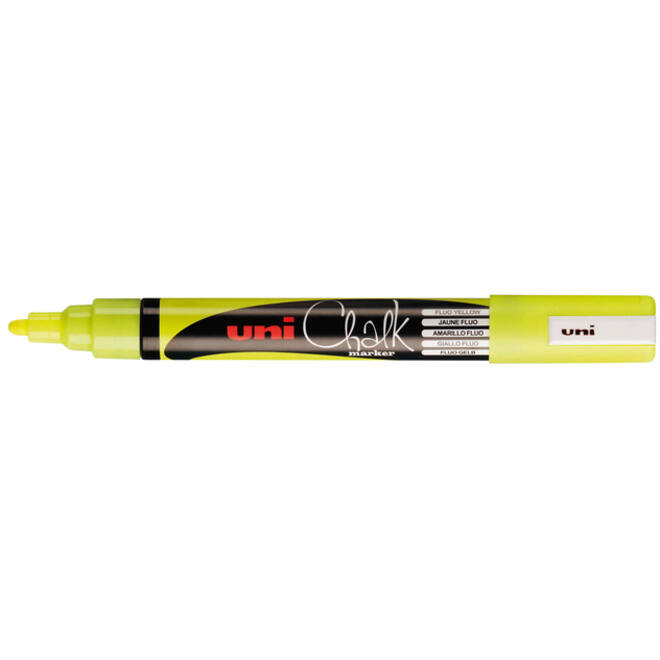 Krijtstift Uni-ball chalk rond 1.8-2.5mm fluor geel