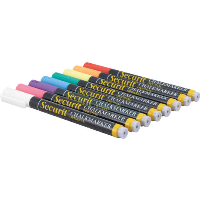 Krijtstift Securit SMA-100 rond ass 1-2mm blister à 7st