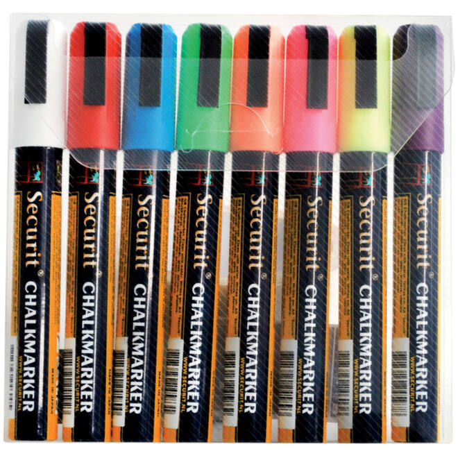 Krijtstift Securit SMA-510 schuin ass 2-6mm blister à 8st