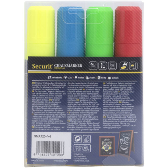 Krijtstift Securit SMA-720 blok ass 7-15mm blister à 4st