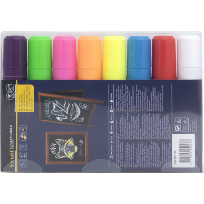 Krijtstift Securit SMA-720 blok ass 7-15mm blister à 8st