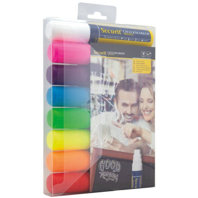 Krijtstift Securit SMA-720 blok ass 7-15mm blister à 8st