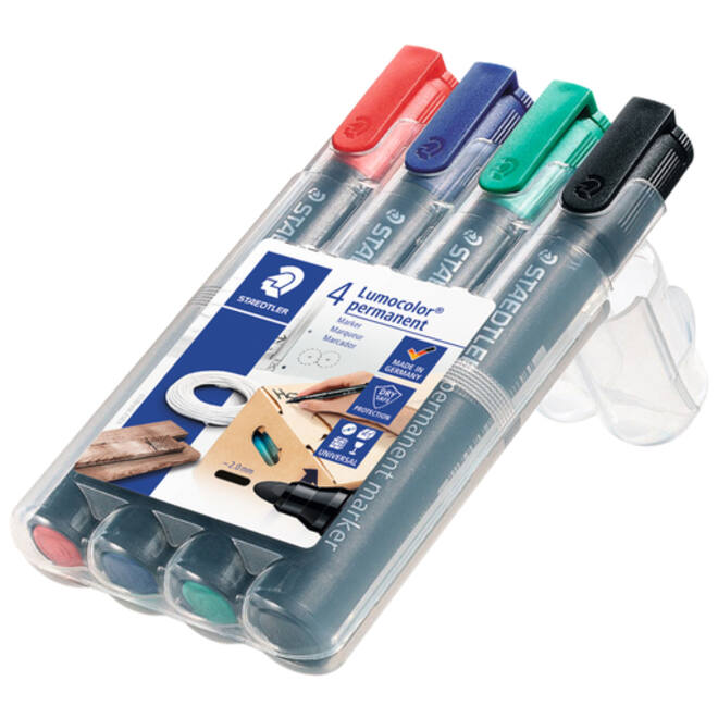 Viltstift Staedtler 352 rond assorti 2mm set à 4 stuks assorti