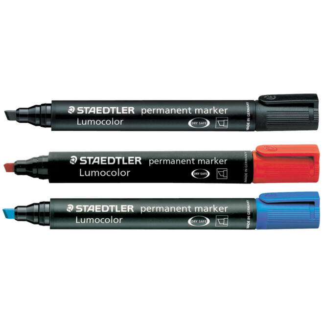 Viltstift Staedtler Lumocolor 350 permanent schuin blauw