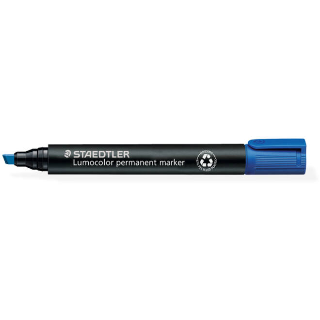 Viltstift Staedtler Lumocolor 350 permanent schuin blauw