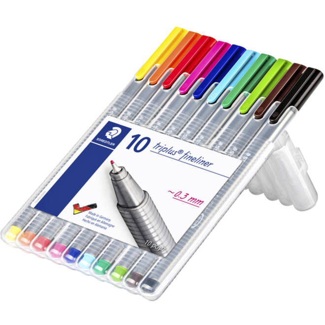 Fineliner Staedtler Triplus 334 assorti 0.3mm 10 stuks