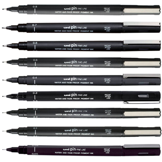 Fineliner Uni-ball Pin 0.3mm zwart