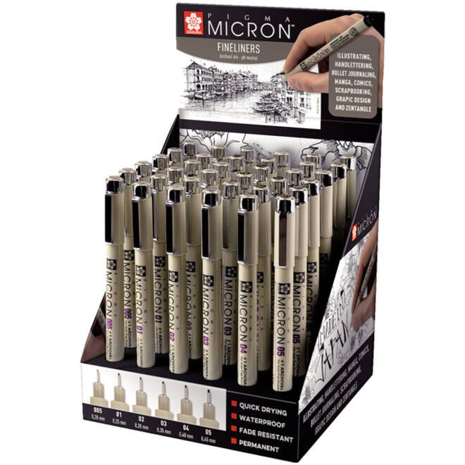 Fineliner Sakura Pigma Micron assorti zwart