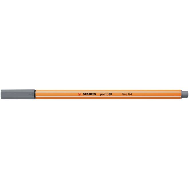 Fineliner STABILO point 88/96 fijn donkergrijs