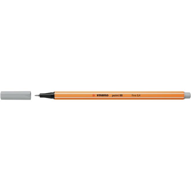 Fineliner STABILO point 88/94 fijn lichtgrijs