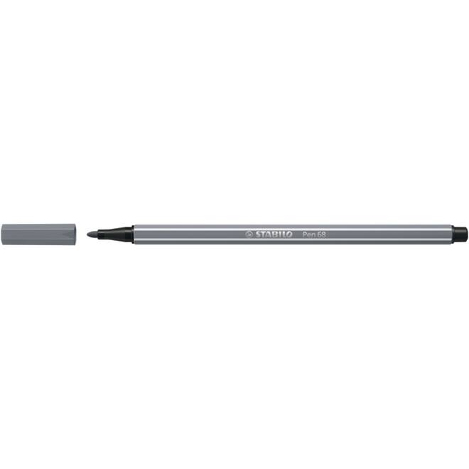 Viltstift STABILO Pen 68/96 medium donkergrijs