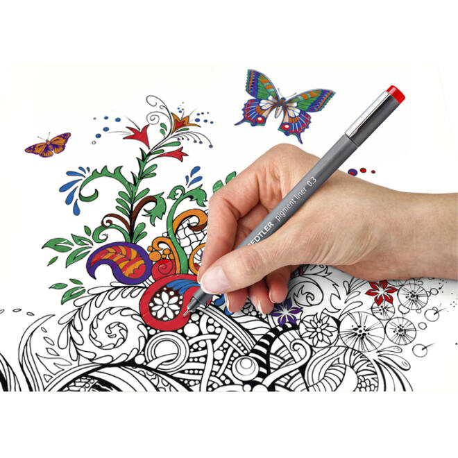 Fineliner Staedtler Pigment 308 zwart 0.5mm