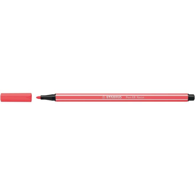 Viltstift STABILO Pen 68/040 medium neon rood