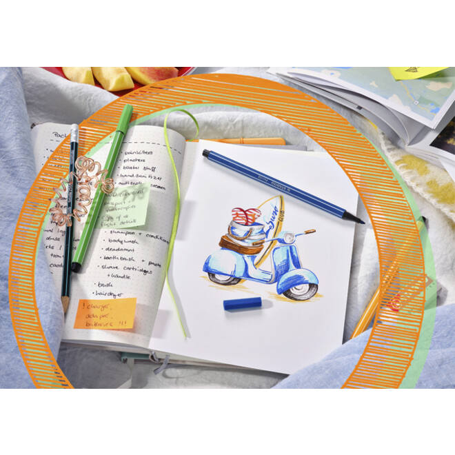 Viltstift STABILO Pen 68/40 Arty medium assorti blik à 40 stuks