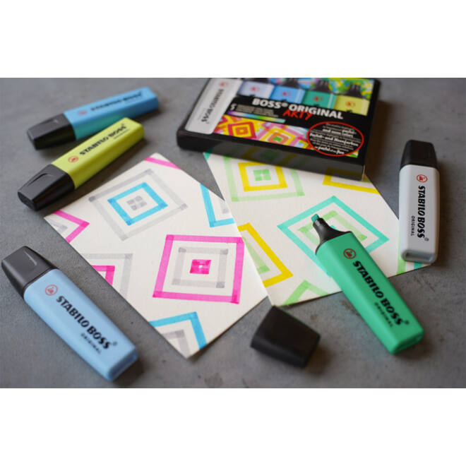 Markeerstift STABILO BOSS Original 70/10 assorti 4 kleuren doos à 10 stuks