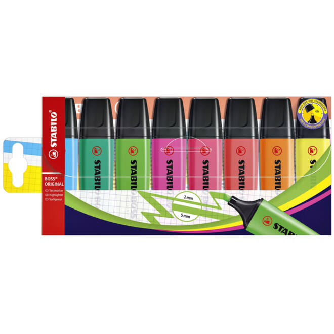 Markeerstift STABILO BOSS Original 70/8 assorti etui à 8 stuks