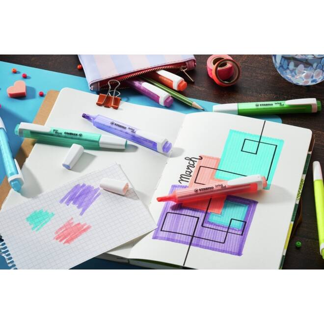 Markeerstift STABILO Swing cool 275/4 assorti etui à 4 stuks