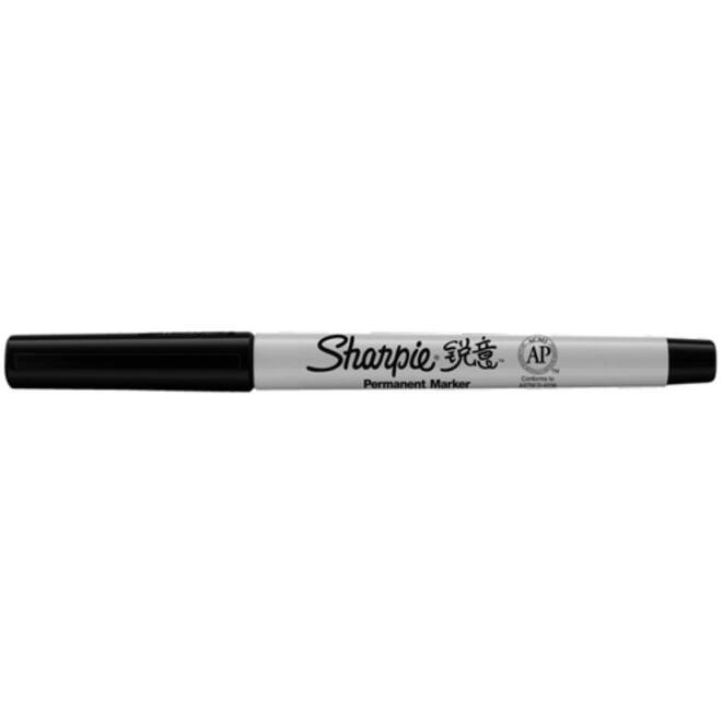 Viltstift Sharpie rond ultra fine zwart blister à 2 stuks