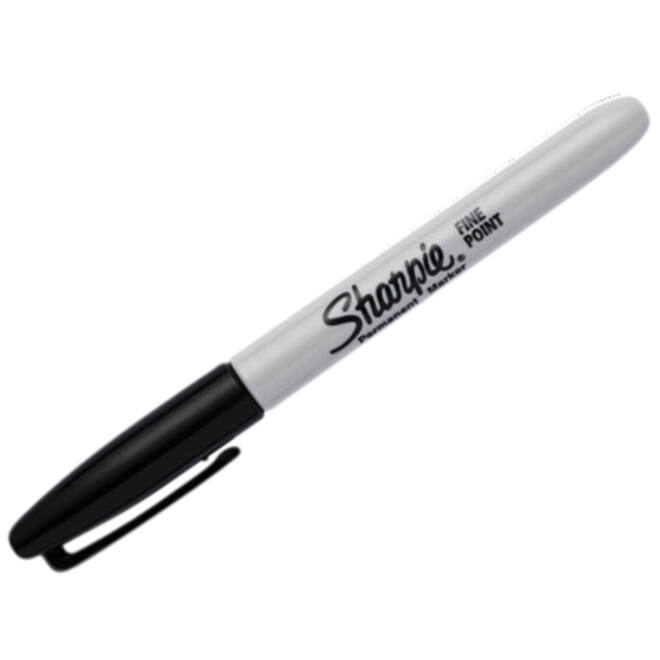 Viltstift Sharpie rond fijn zwart blister à 2 stuks