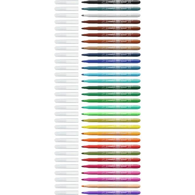 Viltstift STABILO power 280/12 assorti etui à 12 stuks