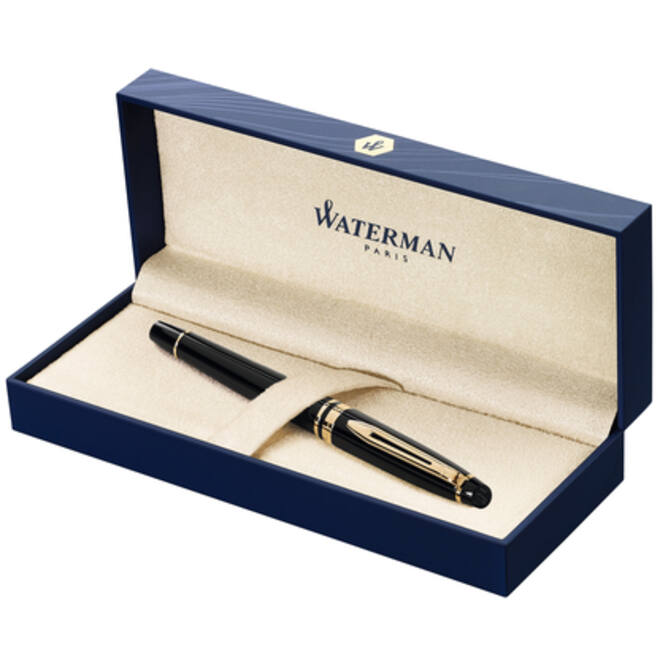 Rollerpen Waterman Expert black lacquer GT fijn