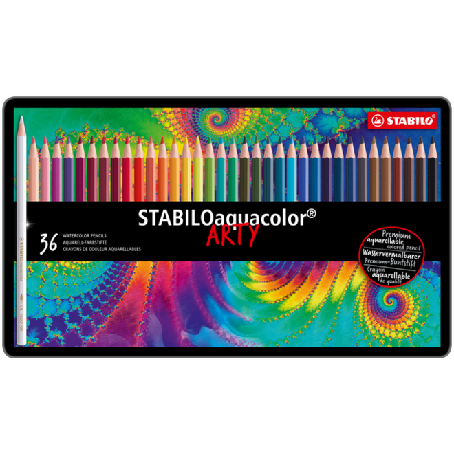 Kleurpotloden STABILO 1636 aquacolor assorti blik à 36 stuks