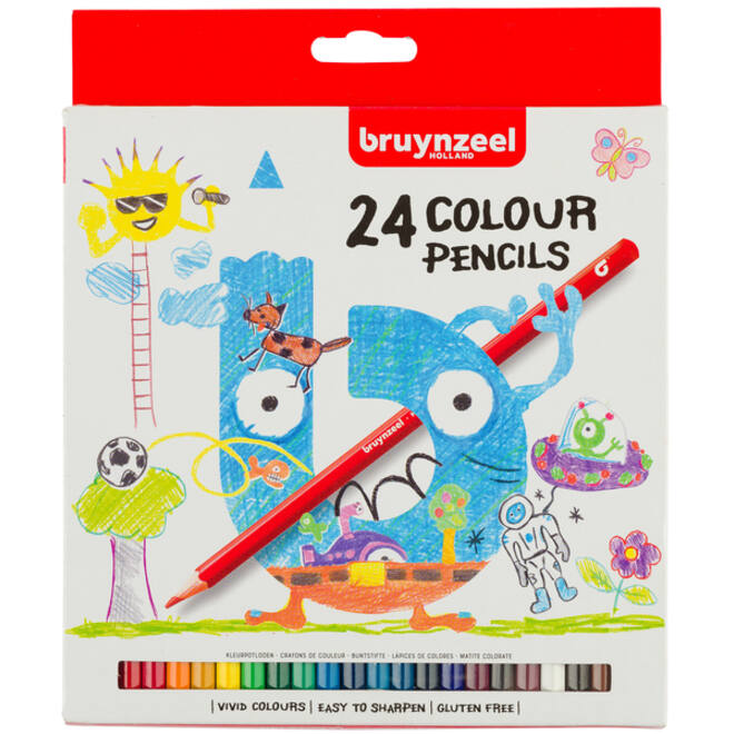 Kleurpotloden Bruynzeel Kids blister à 24 stuks assorti