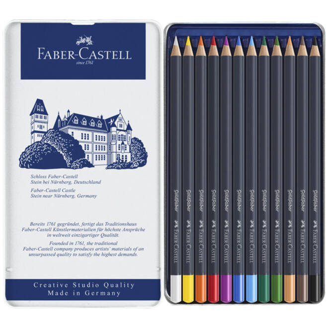 Kleurpotloden Faber-Castell Goldfaber assorti blik à 12 stuks