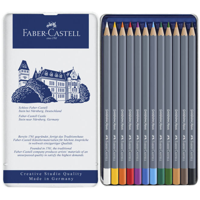 Kleurpotloden Faber-Castell Goldfaber aquarel assorti blik à 12 stuks