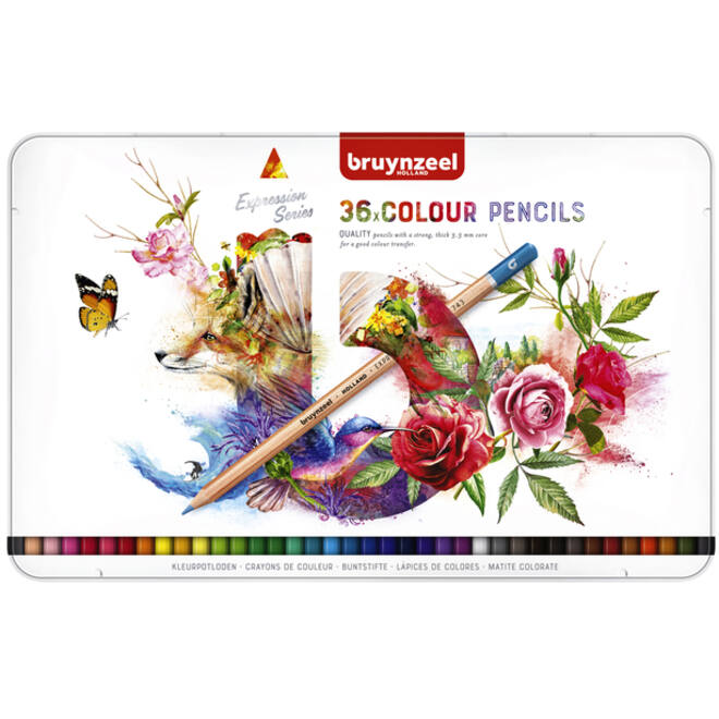 Kleurpotloden Bruynzeel Expression colour blik à 36 stuks assorti