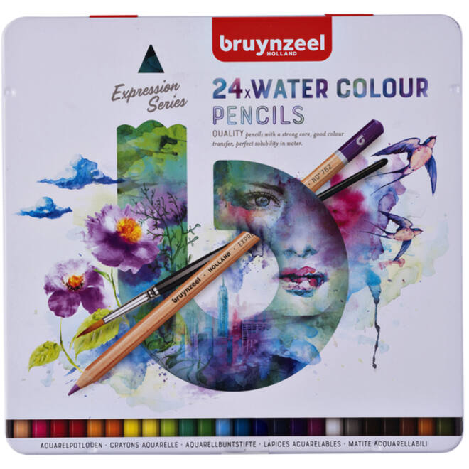 Kleurpotloden Bruynzeel aquarel Expression blik à 24 stuks assorti
