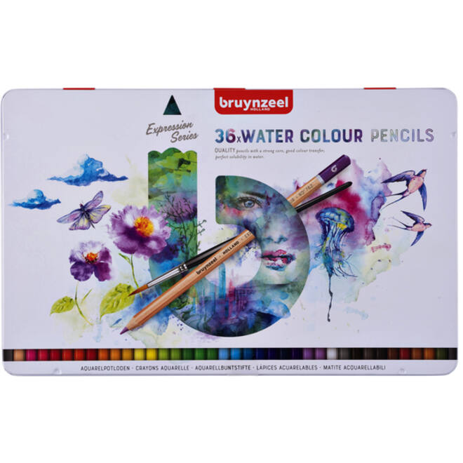 Kleurpotloden Bruynzeel aquarel Expression blik à 36 stuks assorti
