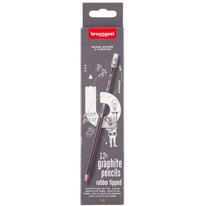 Potlood Bruynzeel 6021 Burotek HB met gum