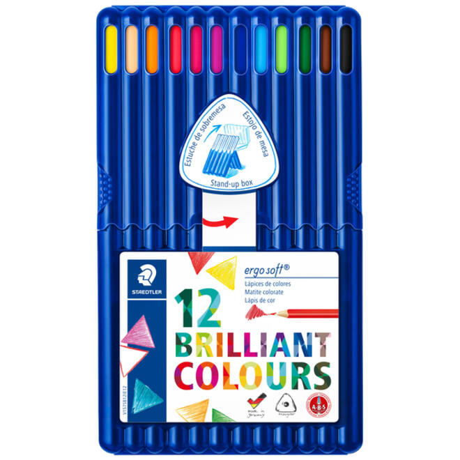 Kleurpotloden Staedtler Ergosoft driekantig 12stuks assorti