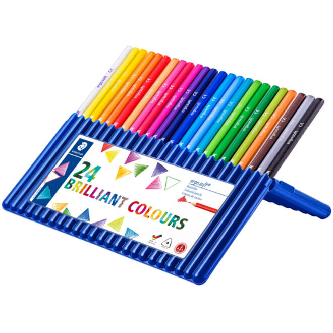 Kleurpotloden Staedtler Ergosoft driekantig 24stuks assorti