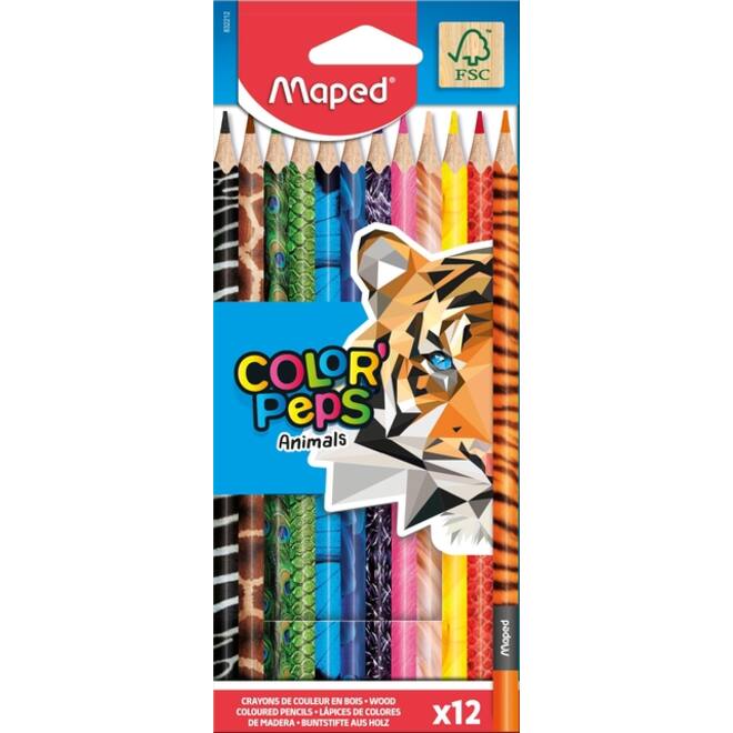 Kleurpotlood Maped Color'Peps Animals set á 12 kleuren