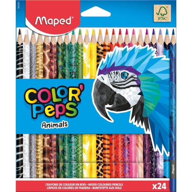 Kleurpotlood Maped Color'Peps Animals set á 24 kleuren