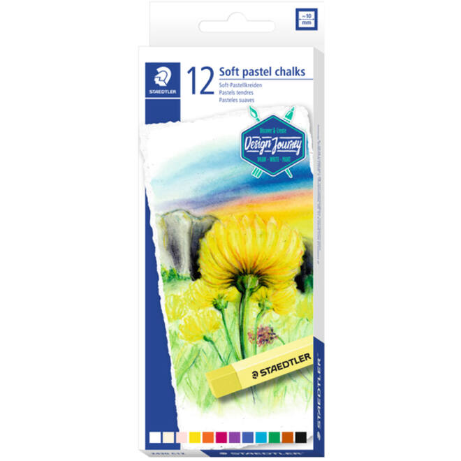 Pastelkrijt Staedtler karat zacht assorti set à 12 stuks