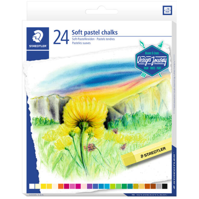 Pastelkrijt Staedtler karat zacht assorti set à 24 stuks