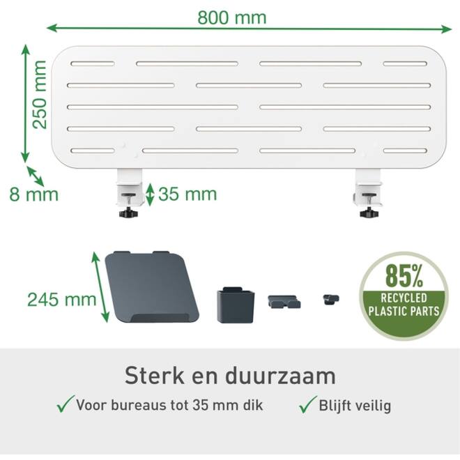 Bureau ophangbord Leitz Ergo met laptophouder