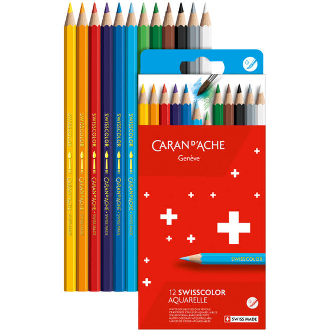 Kleurpotloden Caran D'ache aquarel doos à 12stuks