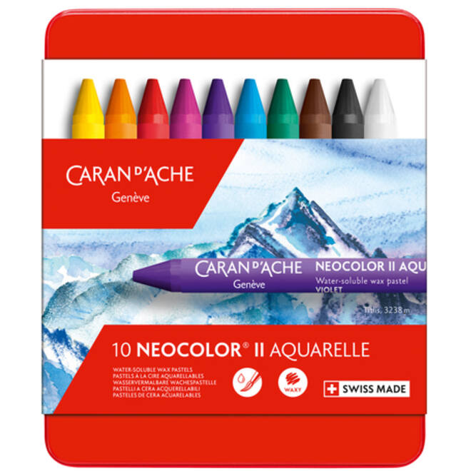 Waskrijt Caran d'Ache neocolor-II 10stuks assorti