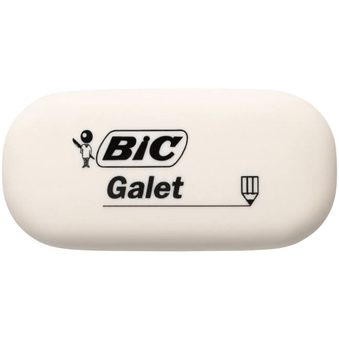 Gum Bic Galet pvc vrij zacht potlood wit blister à 3 stuks