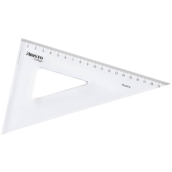 Driehoek Aristo 23620 200mm 30/60graden transparant