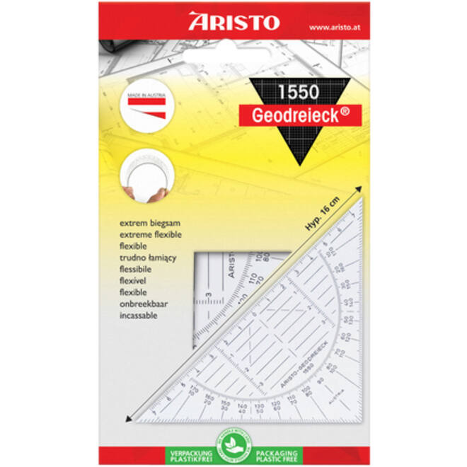 Geodriehoek Aristo 1550 160mm flexibel transparant