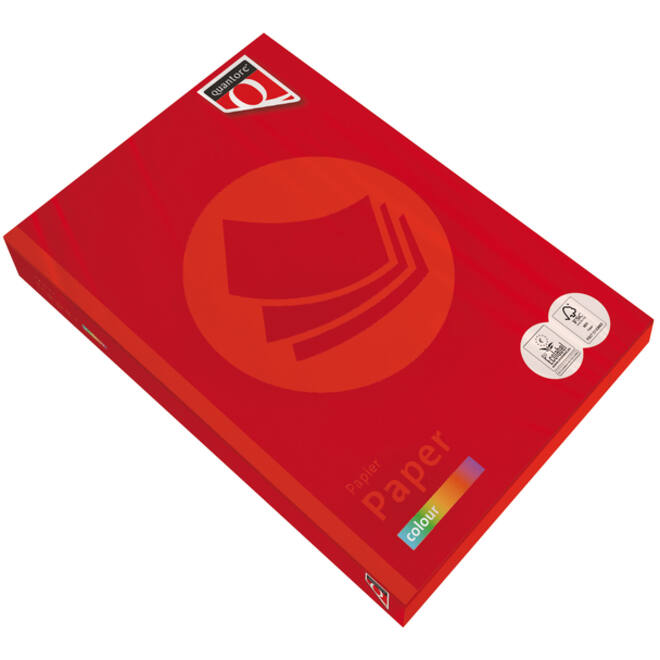 Kopieerpapier Quantore Colour A4 120gr felrood 250 vel
