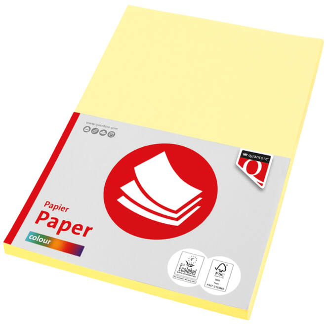 Kopieerpapier Quantore Colour A4 120gr kanariegeel 100 vel